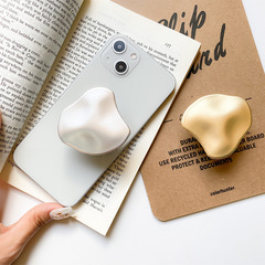 Electroplated Metal Phone Holder Back Sticker with Air Cushion, Adjustable & Creative Desktop Stand—Premium, Niche Design in Japanese and Korean Instagram Style