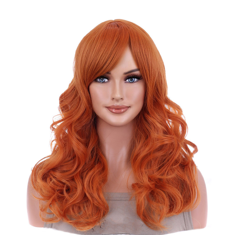Universal Cos Orange Long Curly Hair, High-Temperature Fiber, Tangle-Free, Anime Wig Wholesale with Ample Stock Universal Cos Orange Long Curly Hair, High-Temperature Fiber, Tangle-Free, Anime Wig Wholesale with Ample Stock