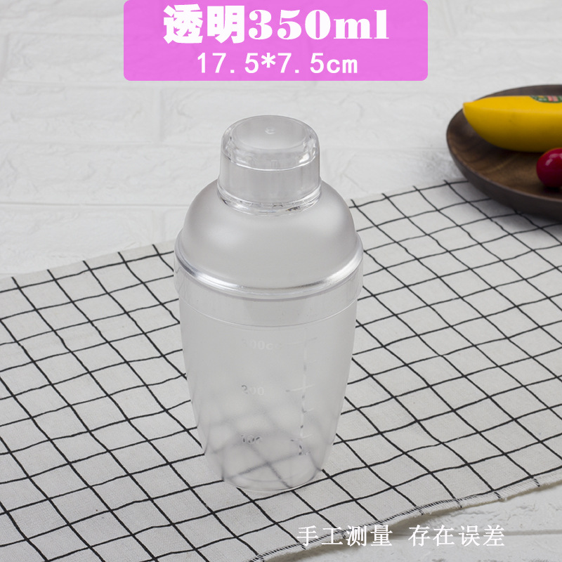 Coctelera coctelera mano taza PC resina Shaker leche tienda de té suministros con escala onza al por mayor