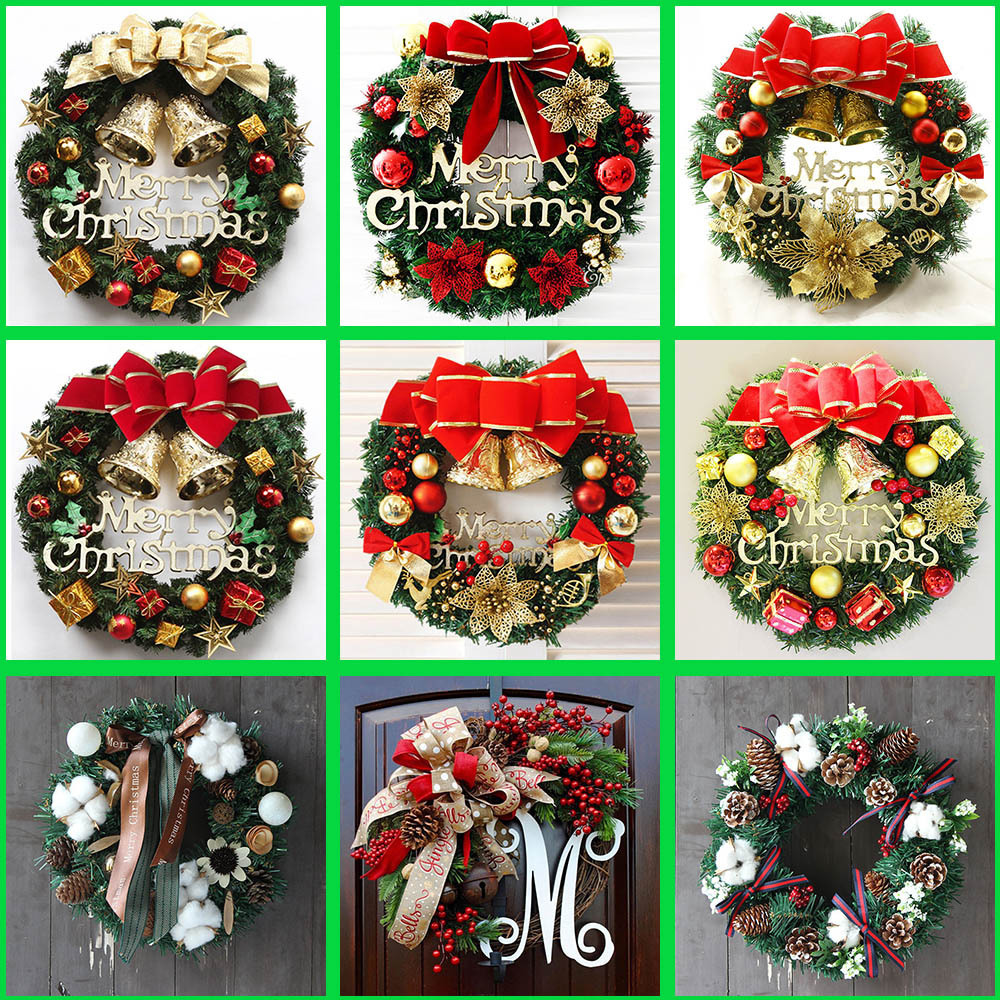 Navidad guirnalda 30cm puerta principal guirnalda puerta colgante decoraciones colgante PVC ratán Amazon transfronteriza Venta caliente