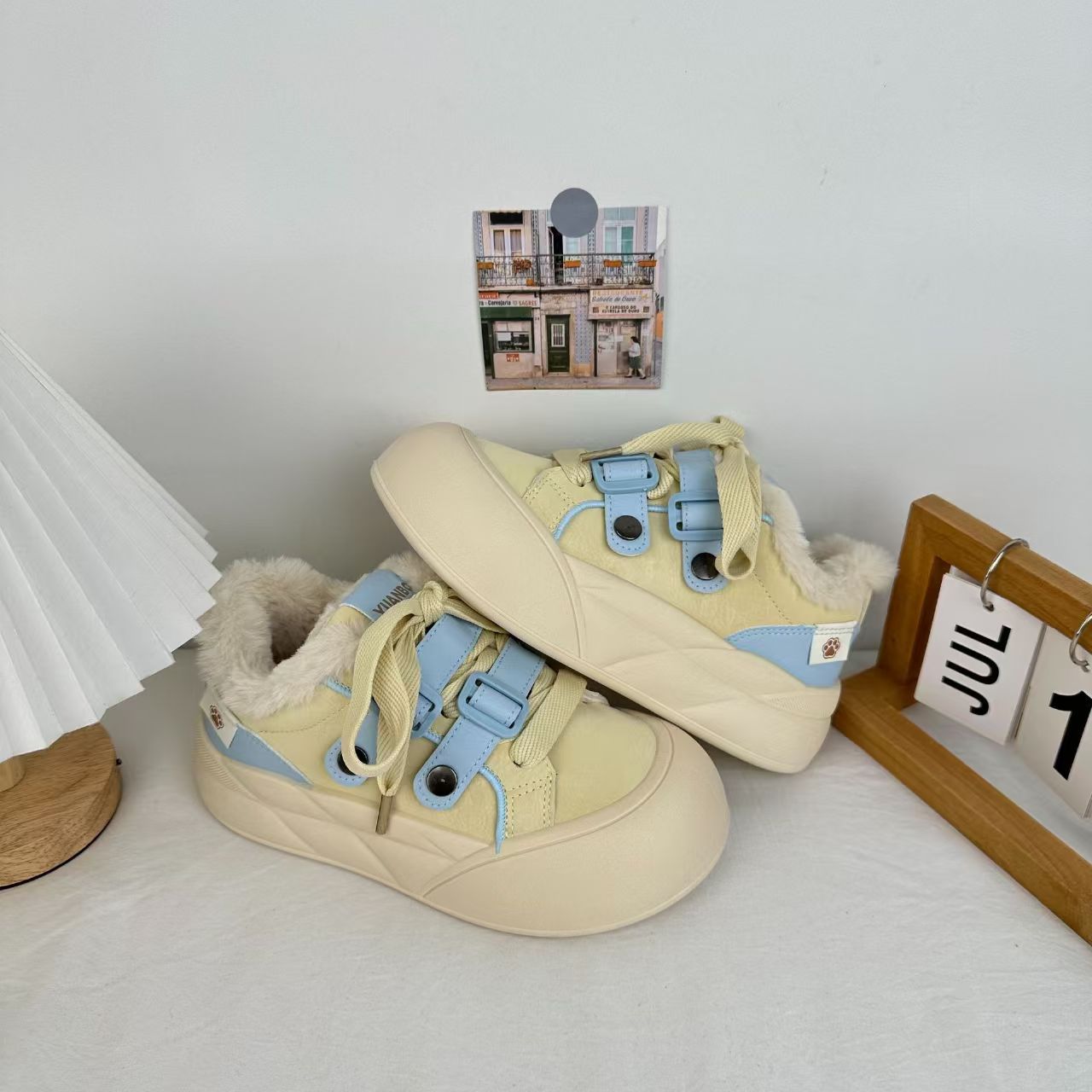 Leche fu fu con zapatos blancos de terciopelo, zapatos de pan calientes de mujer, zapatos de invierno para estudiantes, zapatos casuales de invierno. image 9