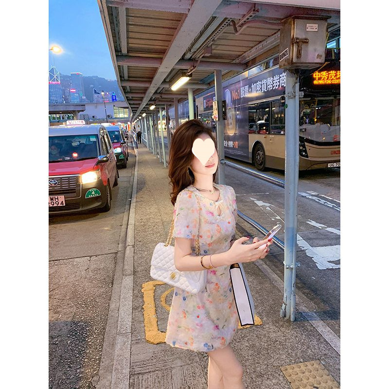 女性のためのデザインされたハイエンドジャカードドレス夏の新しい気質小さな香りのウエストスカート|undefined