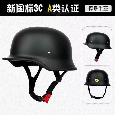 Newly certified vintage motorcycle helmet, Motosiklet kaskı (dəbilqə) - glossy-black-m55-56