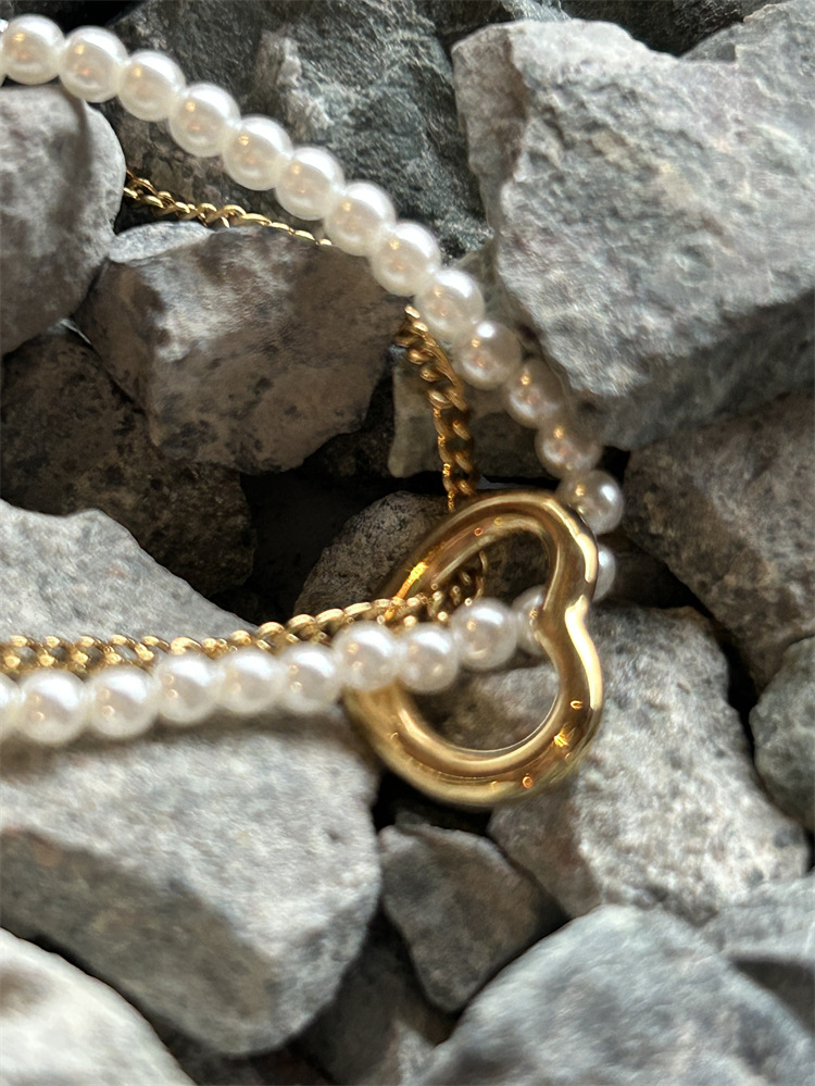Heart Shape Pattern Women's Gender Modern Style Heart Shape Titanium Steel Necklace In Bulk
