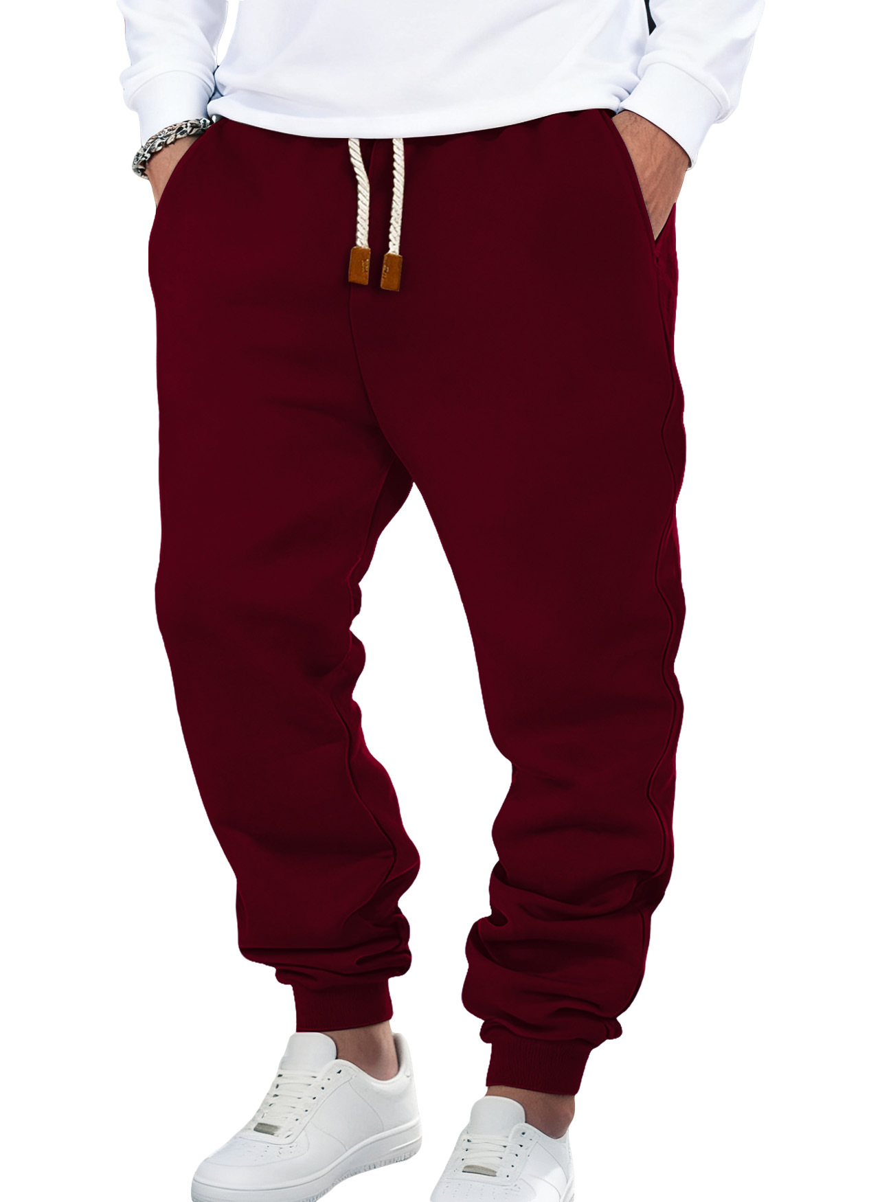 Monochrome Man- Clothing Men's Spring Autumn Solid Color Trendy Sports Casual Sweatpants European And American Loose_viptrois.com