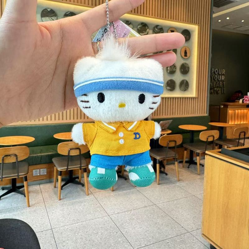 漫画アニメサンリオコーデュロイカーリーフリース KT 猫キーホルダーペンダント人形女の子バックパックペンダント|undefined