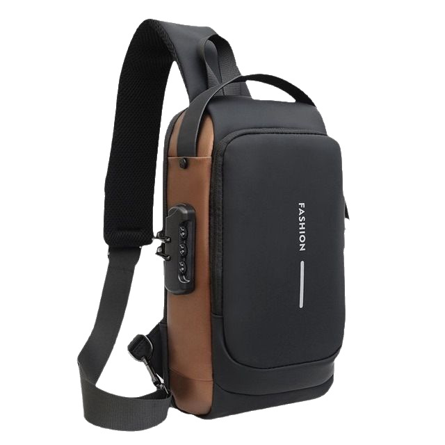 Bolso de pecho transfronterizo, bolso de moda para hombres, bolso de hombro de tela Oxford, bloqueo de código deportivo, espalda ocio, pecho