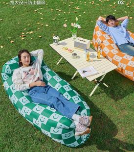 Xpx Outdoor Lazy Inflatable Sofa Air Mattress Single Recliner Portable Camping Lunch Break Music Festival Camping Style