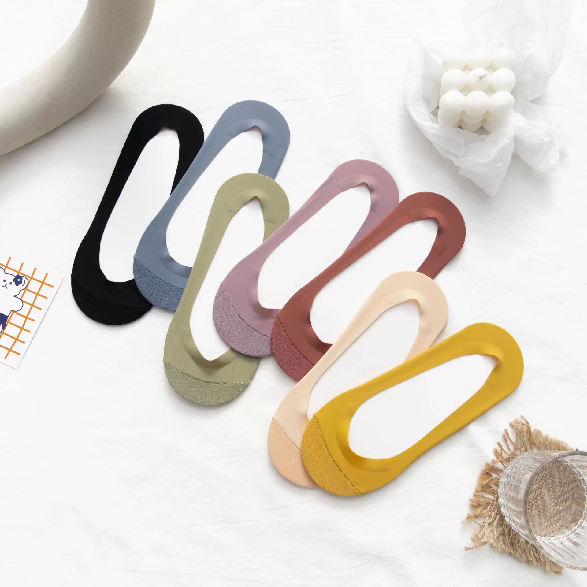 Летние носки-лодки из ледяного шелка, женские тонкие хлопковые низ, силиконовые противоскользящие, не падают с произвольным вырезом, неглубокие невидимые носки на высоком каблуке