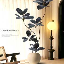 客厅落地摆件装饰品室内沙发旁假植物盆栽橡皮树仿真绿植