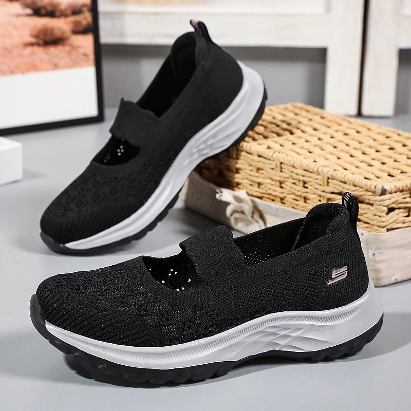 Обувь, дышащие туфли для мамы, на slip-ons, для среднего возраста
