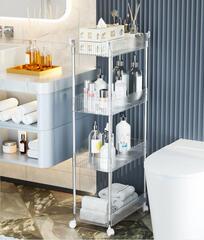 Crack storage rack bathroom floor bathroom gap toilet toilet toilet cart narrow gap storage rack transparent
