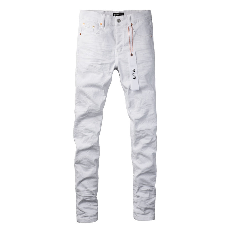 In-Stock Cross-Border [Foreign Trade] Spring New European and American Street Designer Fashion Brand Men's White Jeans