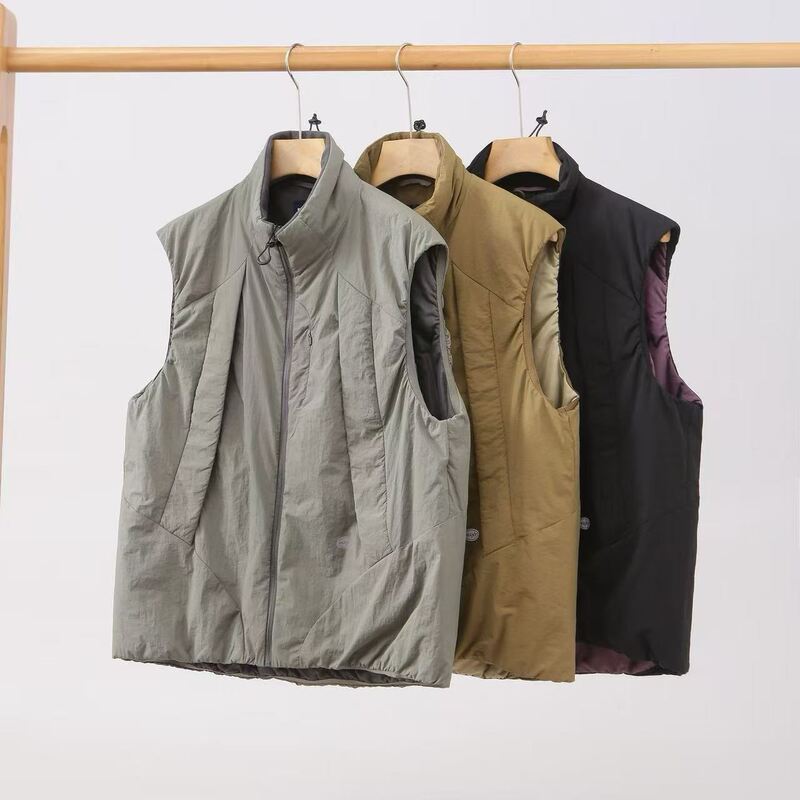 Outdoor running water-resistant multi-pocket stand-up collar workwear durable antibacterial warm cotton vest for both men and women Outdoor running water-resistant multi-pocket stand-up collar workwear durable antibacterial warm cotton vest for both men and women