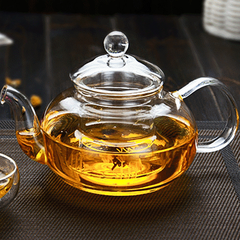 厂家批发高硼硅加厚玻璃茶壶花茶壶过滤玻璃泡茶壶透明泡茶壶现货