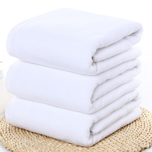 Pure cotton hotel bath towel 100% cotton extra thickened star hotel beauty salon white towel 100% cotton wholesale custom logo