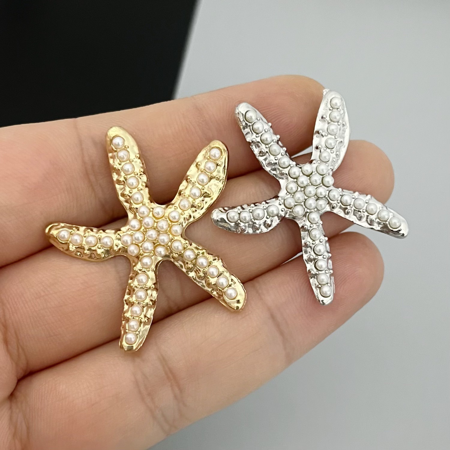 European and American Cross-Border Stainless Steel Starfish Pearl Ocean Style DIY Jewelry Necklace Alloy Accessories