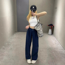 ALO女士夏季薄款直筒瑜伽长裤垂感弹力阔腿裤松紧腰速干宽松休闲