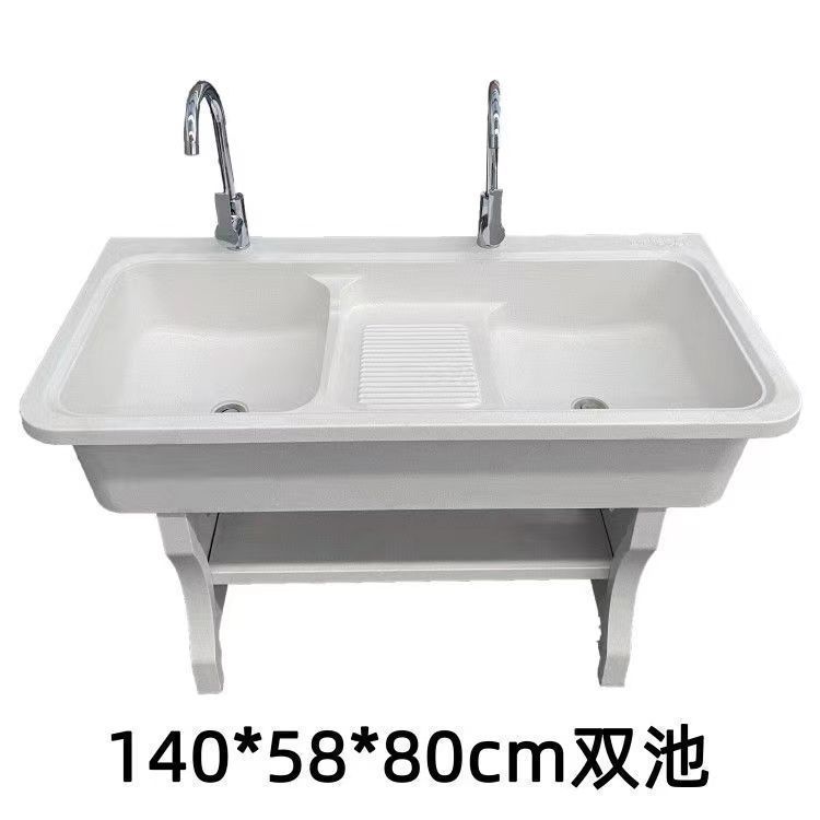 石英石洗濯槽、洗濯板付き、バルコニー、家庭用中庭、屋内洗濯槽、一体型洗面器、その他単槽、単穴|undefined