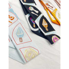 18姆米真丝丝巾腰果印花小飘带绑包手柄装饰包袋缠包带韩国东大门