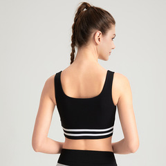 Short vest, removable breathable chest pad, running fitness, high-intensity sports bra, tight-fitting, quick-drying yoga wear