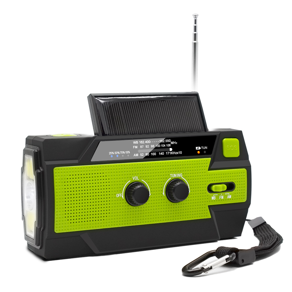 Amazon Hot Selling Manufacturer Two Dropshipping Solar Hand Crank Charging Emergency Radio With Flashlight Reading