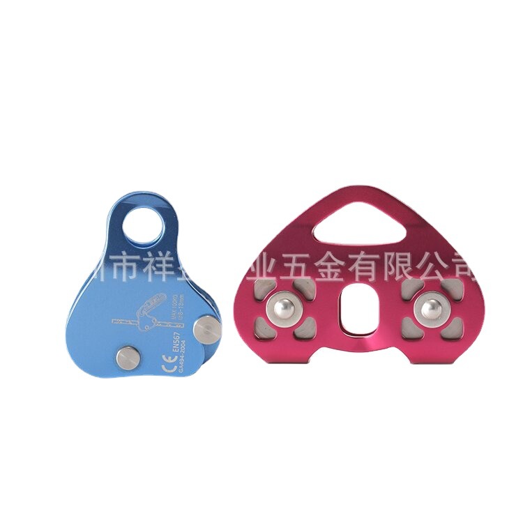 源头工厂户外攀登 滑轮双轴高空吊装钢索溜索心形滑轮