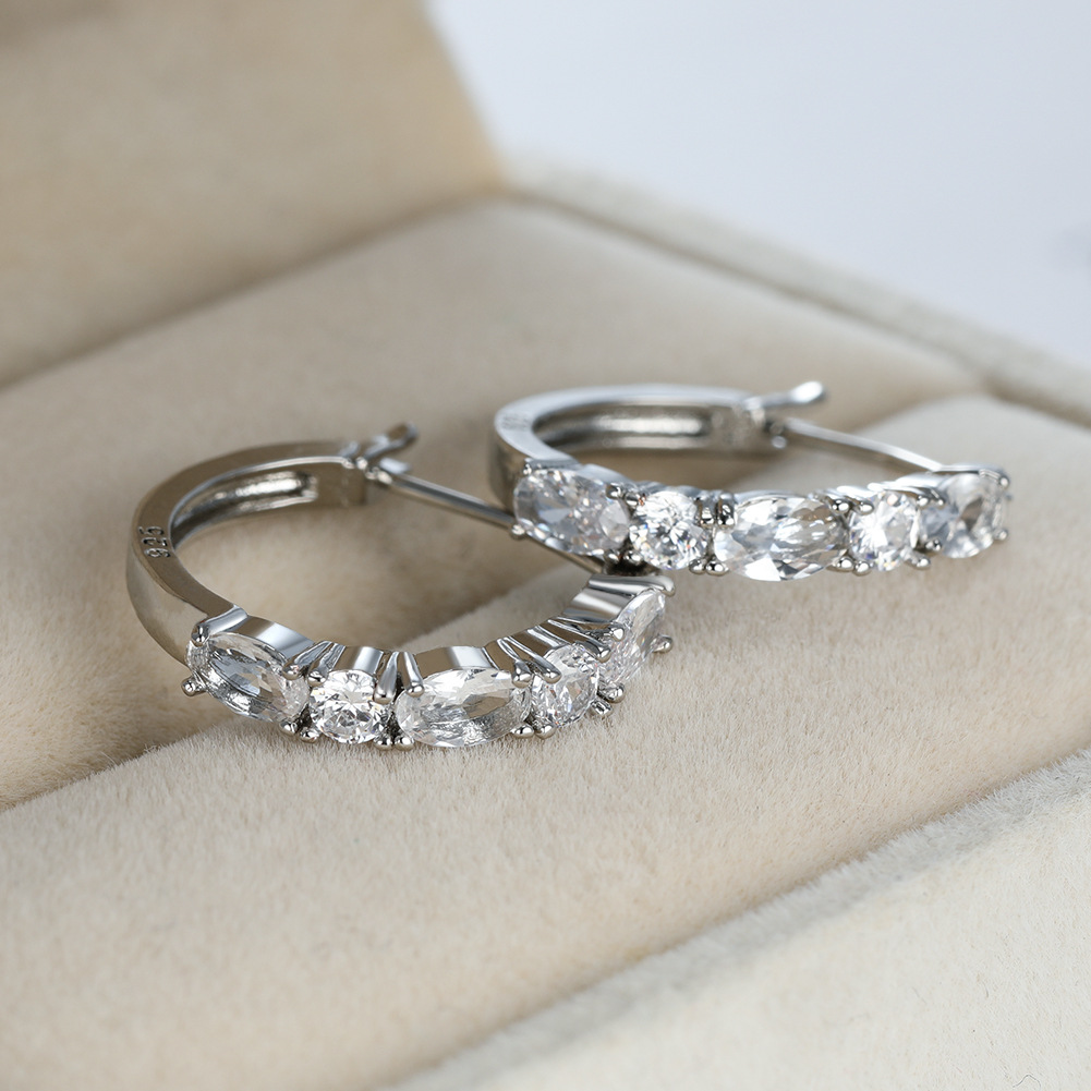 Fashion Geometric Copper Inlay Zircon Earrings 1 Piece