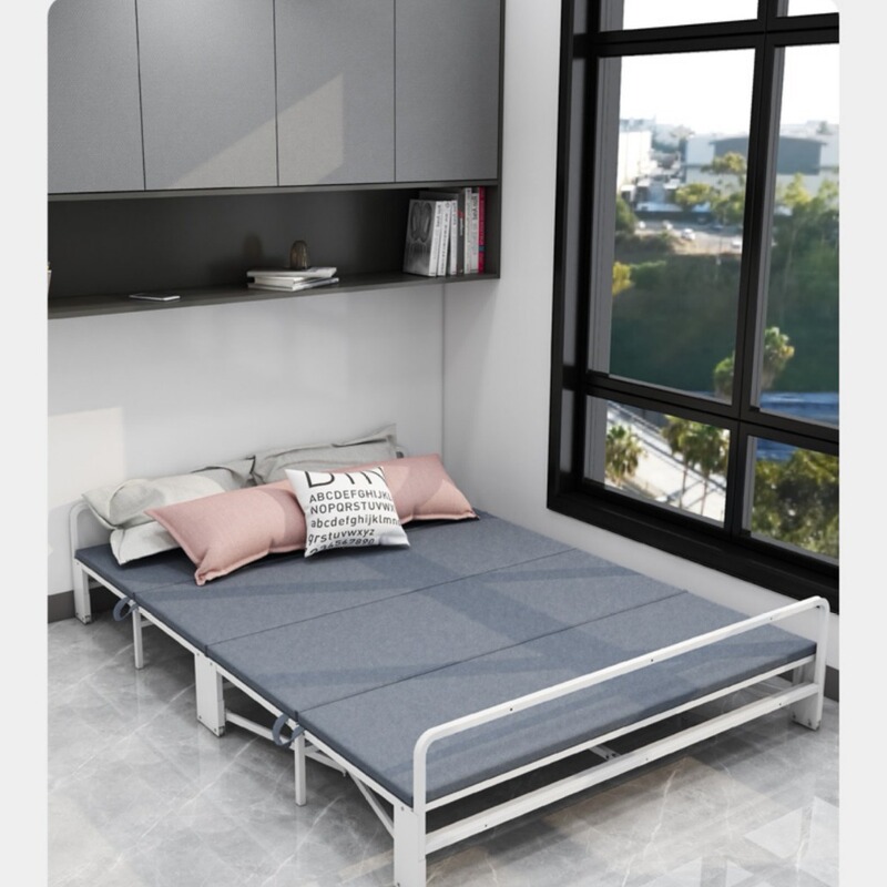 Folding Invisible Bed Household 1 meter 5 into the Cabinet Hidden Telescopic Push-pull Guest Temporary Bed Hardware with Wheels