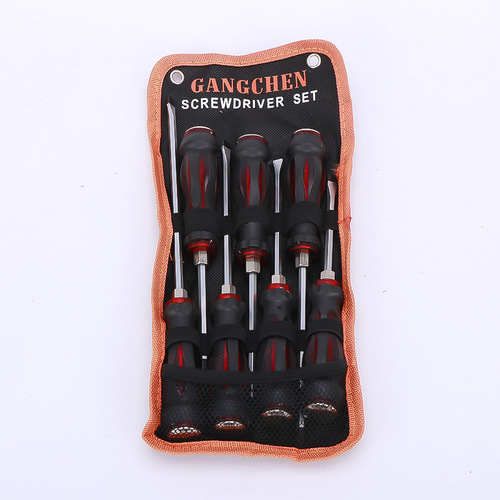 Gangchen wholesale 7 seven-piece set of through-core screwdriver can knock screwdriver cross strong magnetic screwdriver screwdriver