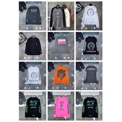 Chrome Heart 25 新クロムハーツクロスボーダートレンディブランド長袖Tシャツラウンドネック純綿多用途スポットバッチ