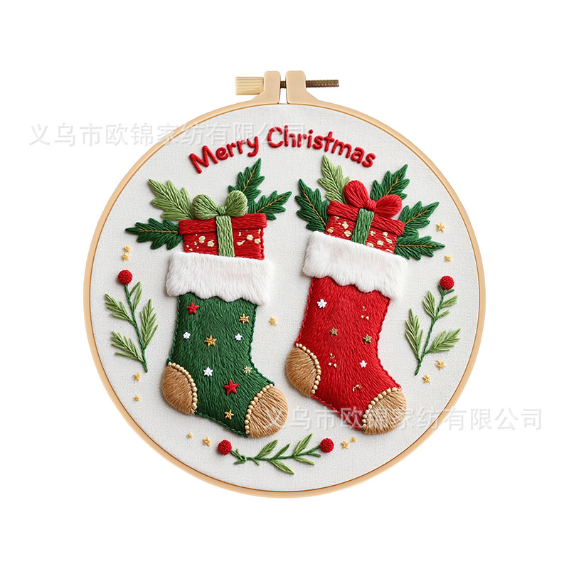 Nuevos productos originales bordados DIY materiales hechos a mano paquetes Feliz regalo de Navidad Amazon venta caliente transfronteriza Inglés