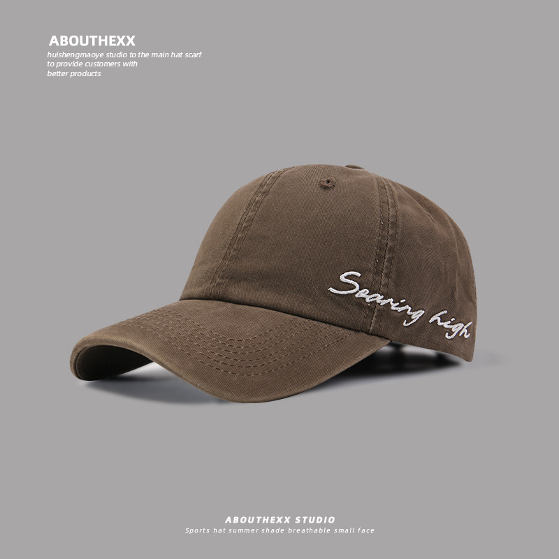 Nuevo sombrero de cabeza grande cara pequeña letra femenina punzada gorra de lengua gorra de estilo coreano sombrero de béisbol de moda universal pareja hombre