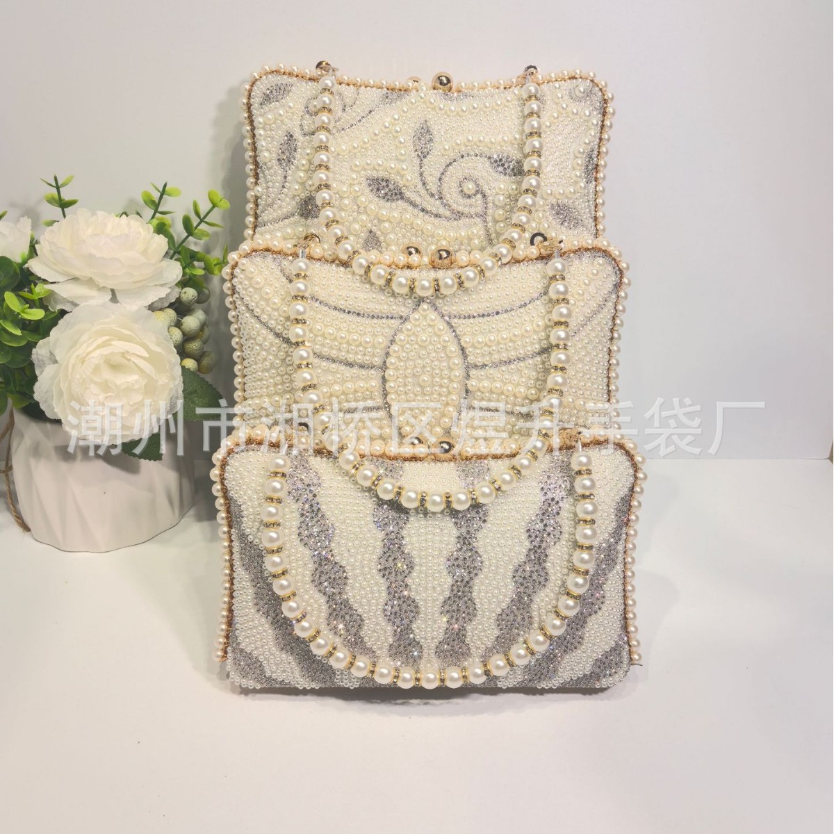 In-stock cross-border bestseller French-style versatile pearl women's handbag, high-end elegant evening bag