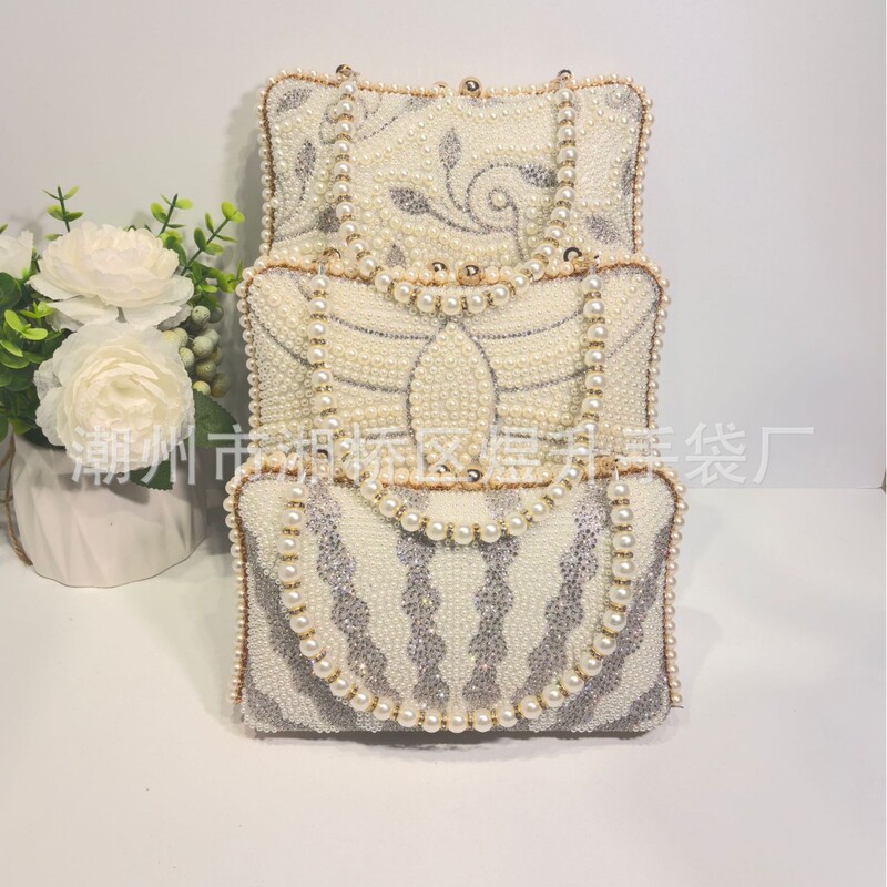 In-stock cross-border bestseller French-style versatile pearl women's handbag, high-end elegant evening bag In-stock cross-border bestseller French-style versatile pearl women's handbag, high-end elegant evening bag