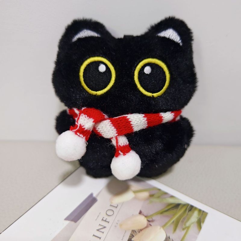 小黑猫包包挂件可爱毛绒公仔玩偶汽车钥匙扣挂饰品链送学生礼物潮|undefined