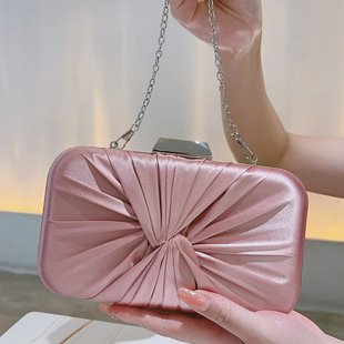 High-end Satin Clutch Dinner Lady Handbag Banquet Small Bag Crossbody Small Square Bag Women's Fashion Party Bag
