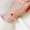 Epoxy resin heart-shaped, silver bracelet, enamel, round beads, cute bead bracelet heart shaped, silver 925 sample, light luxury style