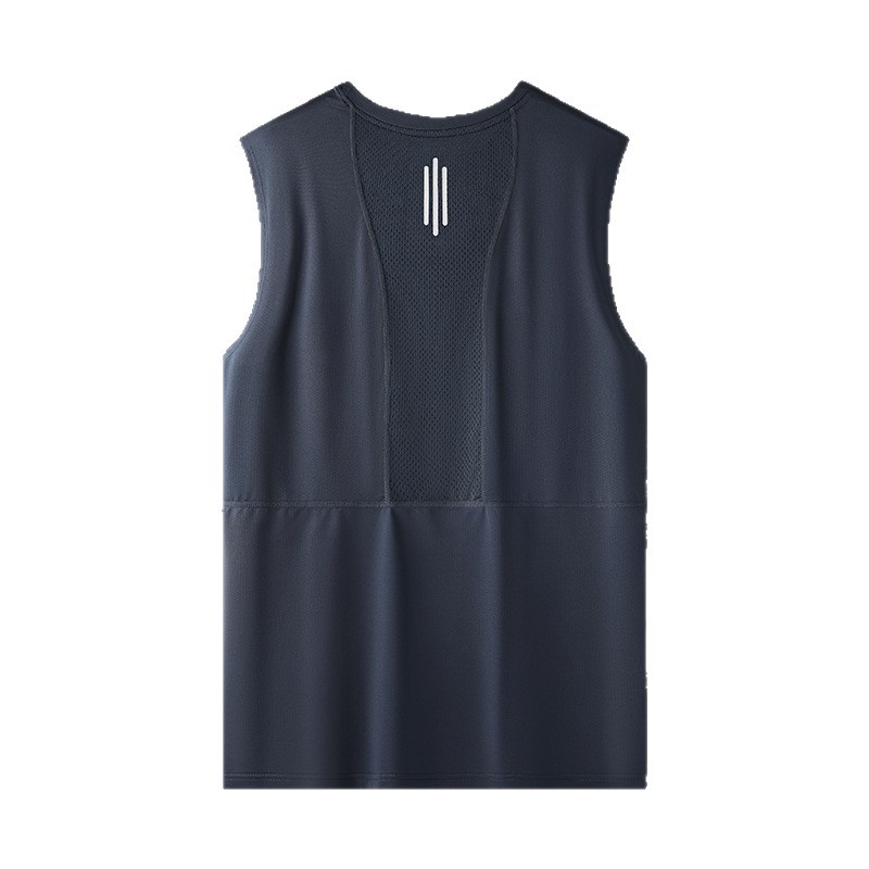 Camiseta sin mangas para hombres de verano delgada chaleco deportivo de hielo cuello redondo transpirable hombro camiseta de ejercicio para mujeres de yoga
