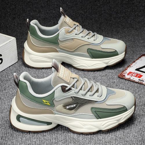 2025 Men's Summer Breathable Versatile Anti-Odor Wear-resistant Mesh Sports Casual Thick Sole Teenage Father-in-Law Trendy Shoes