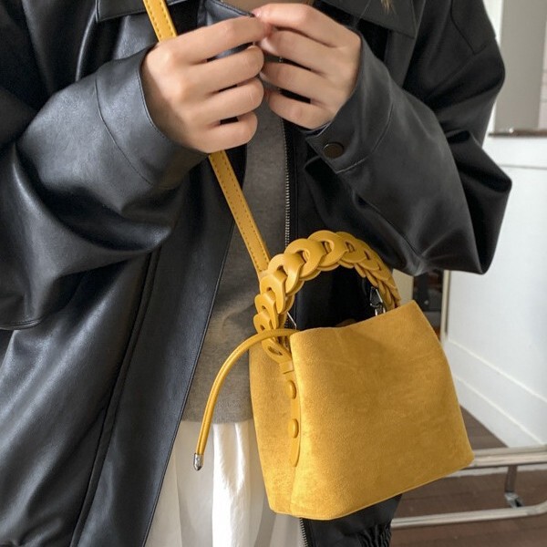Customized New Retro Maillard Brown Small Bag, Casual and Versatile Women's Crossbody Bag, Exquisite Hand-Held Bucket Bag