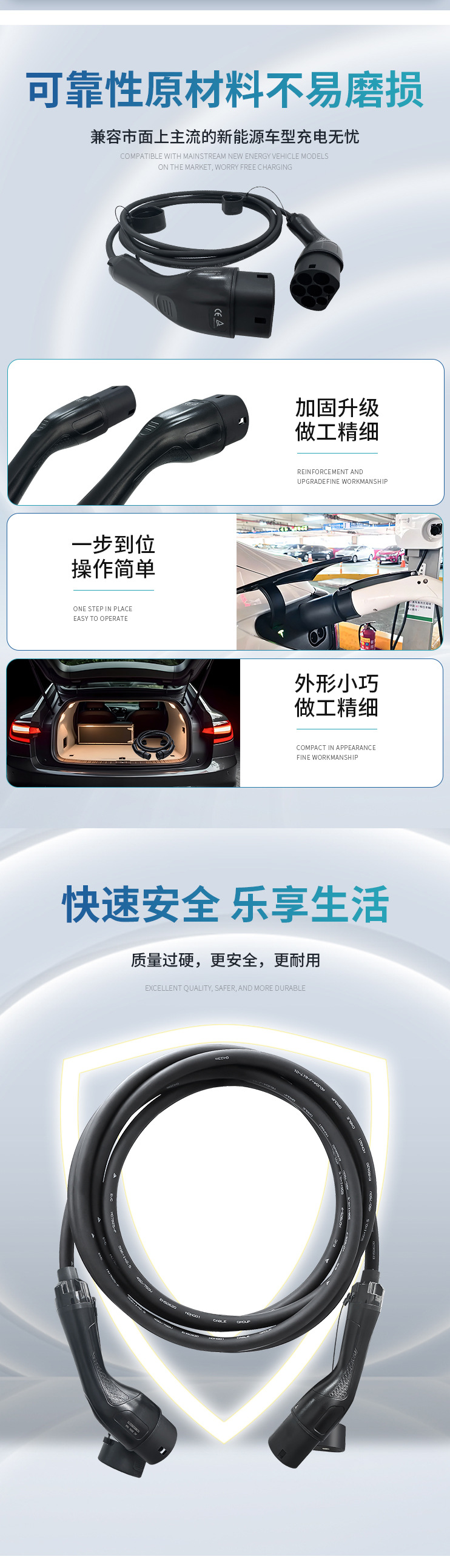 Charging Pile for New Energy Vehicles, Electric Car Charger with Dual-Head Ac European Standard Connector, High Power