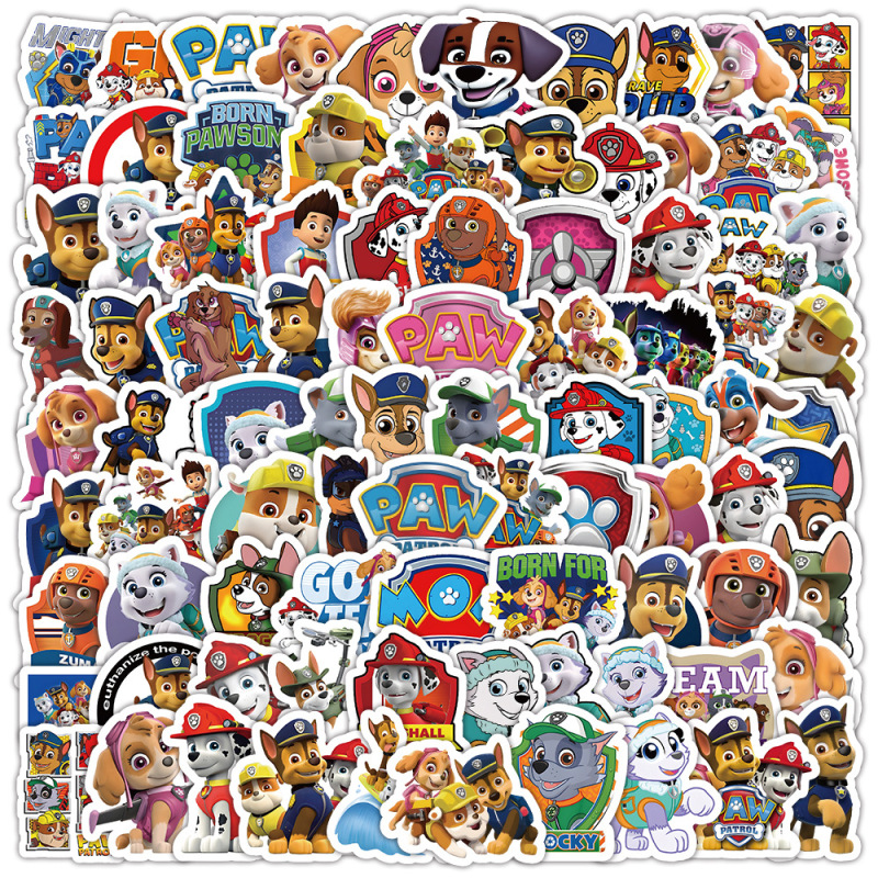 100 cartoon Wangwang team graffiti stickers children's favorite reward decorative notebook stationery box