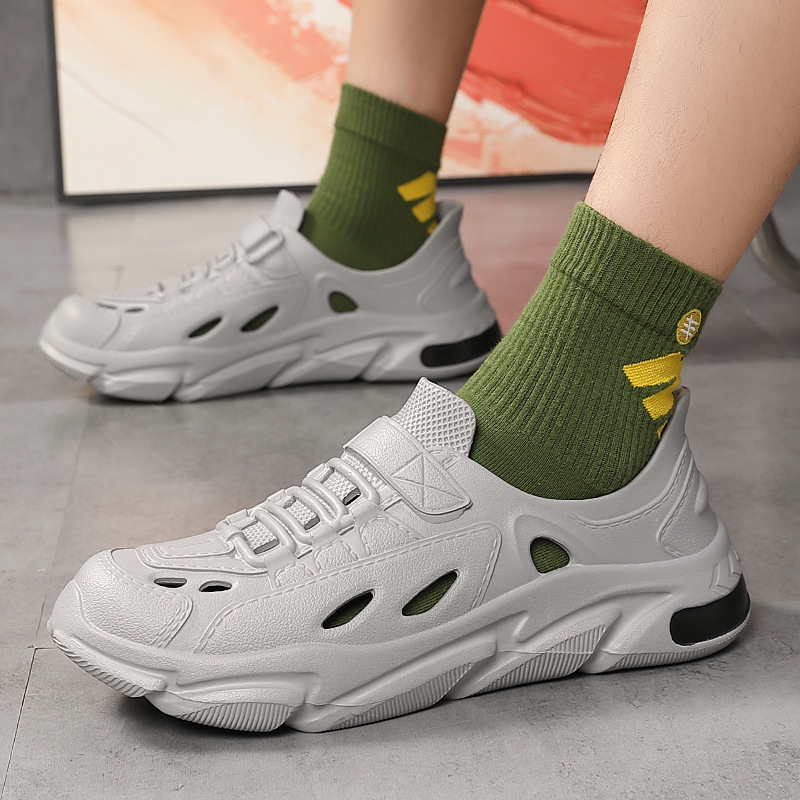 [25 años nuevo] Sandalias de verano para hombre EVA desodorante y antideslizante zapatos con agujeros de coco para hombre