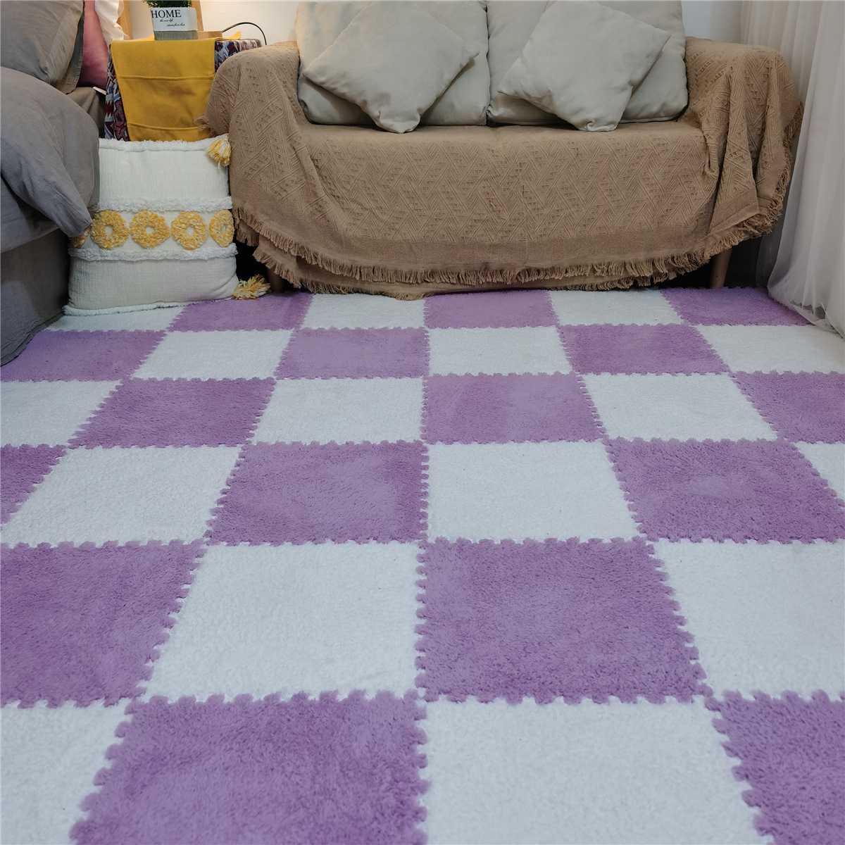 多色可选EVA发泡16粉色+玫红舒棉绒ebay纯色地毯/地垫家用地毯