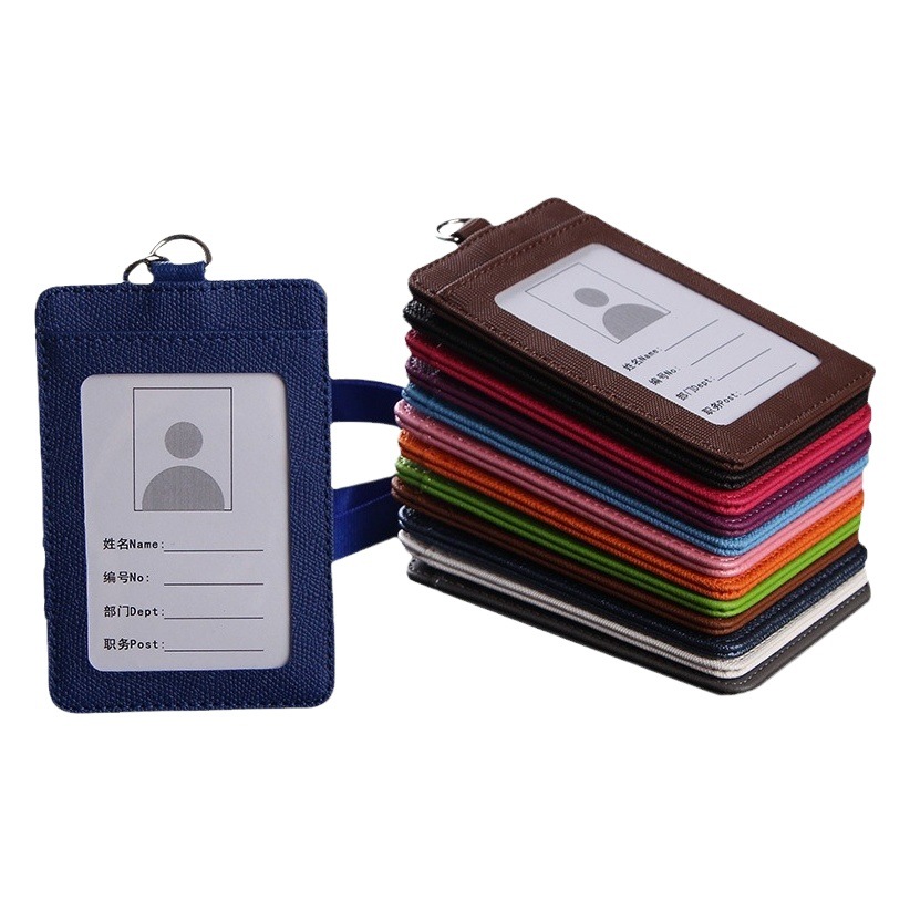 Fábrica al por mayor Certificado conjunto insignia cubierta Tarjeta de trabajo empleado Tarjeta de fábrica estudiante Tarjeta de la escuela cubierta de la tarjeta pu cubierta de la tarjeta telescópica hebilla cordón