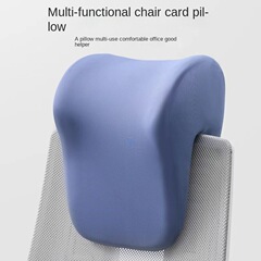 オフィスチェアのヘッドレストを高め、パソコンチェアの背もたれに昼寝用枕を追加、ワークステーションで仰向け寝、首を保護、横向き寝