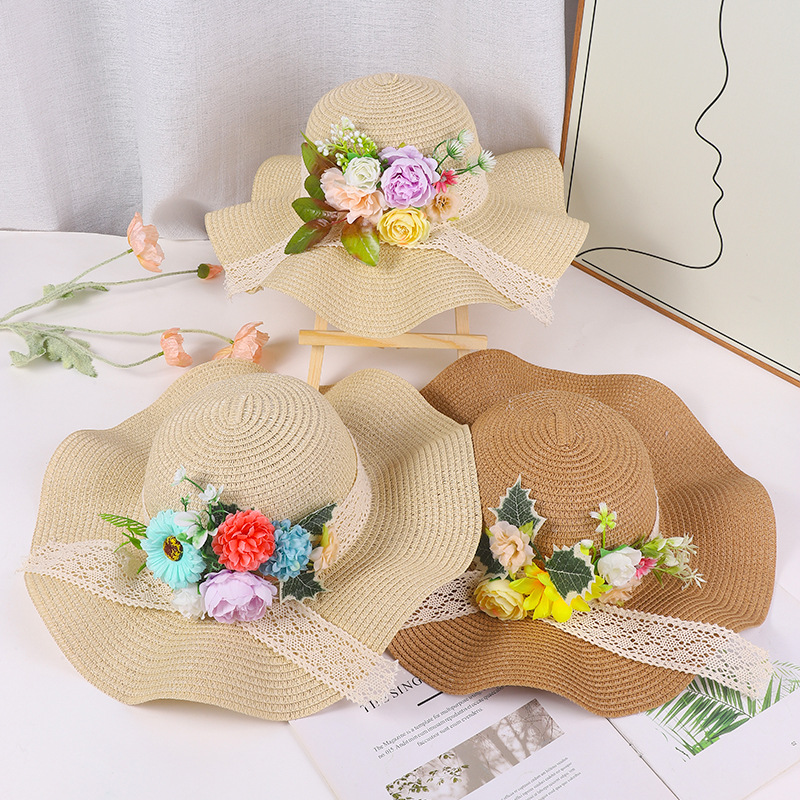 母亲节热销手工diy草帽夏日花艺手工草编遮阳帽材料包活动暖场