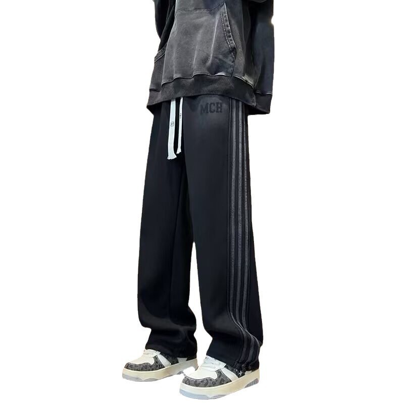 中学生向けの春と秋のパンツ、ハンサムなカジュアルパンツ、ティーンエイジャー向けのルーズストレートパンツ、多用途のスポーツパンツ|undefined