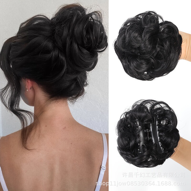 Messy Curly Hair Bun Clip Ball Hair Ring Hair Extension Donut Bun High Temperature Fiber Wig Manufacturer Wholesale